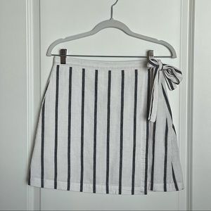 Abercrombie & Fitch Navy Striped Wrap Skirt